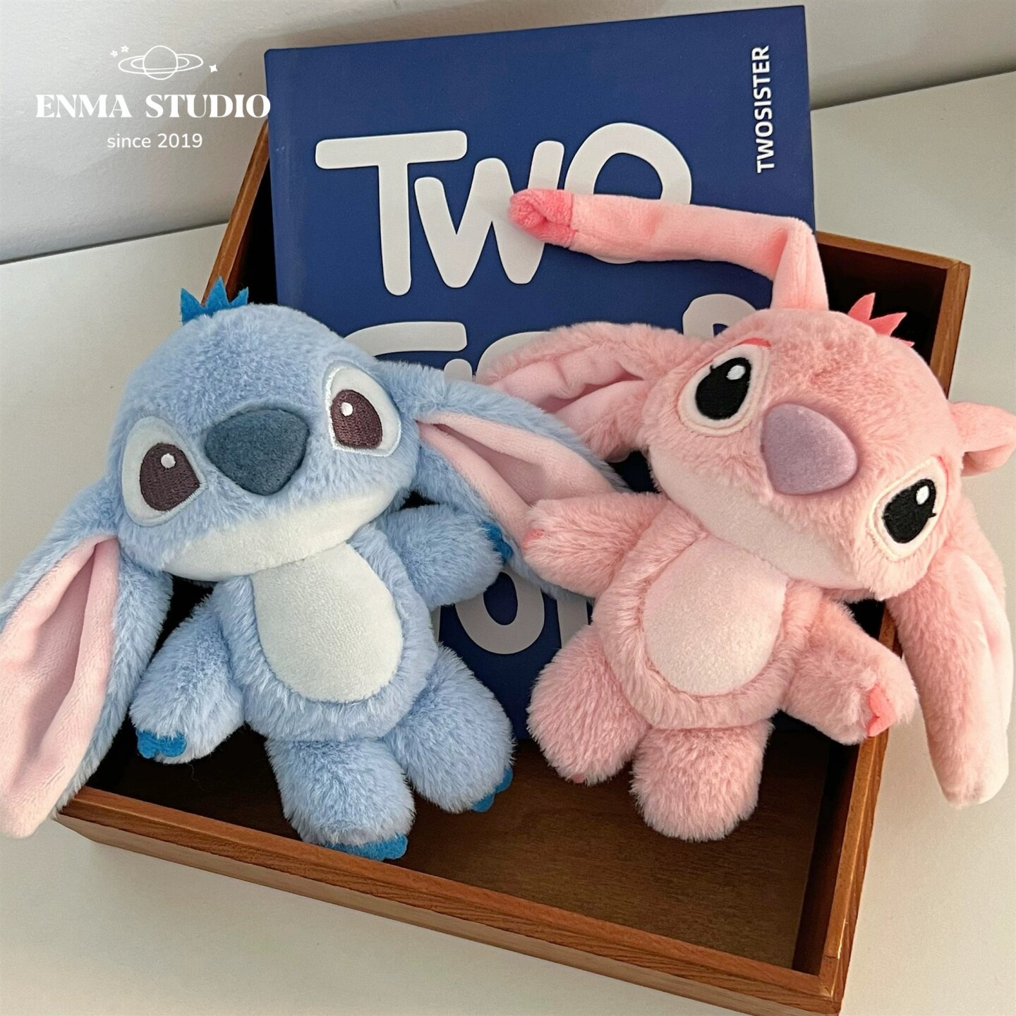 ENMA STUDIO可爱卡通史迪仔安琪毛绒公仔钥匙扣挂件玩偶公仔挂饰
