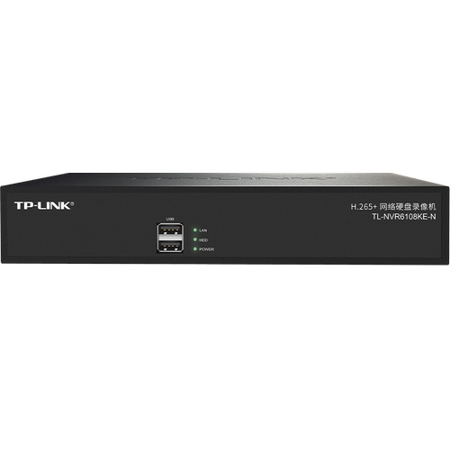 普联TP-LINK TL-NVR6108KE-N 硬盘录像机NVR云管理手机配置双网口USB高清1200万 HDMI/VGA国标GB28181