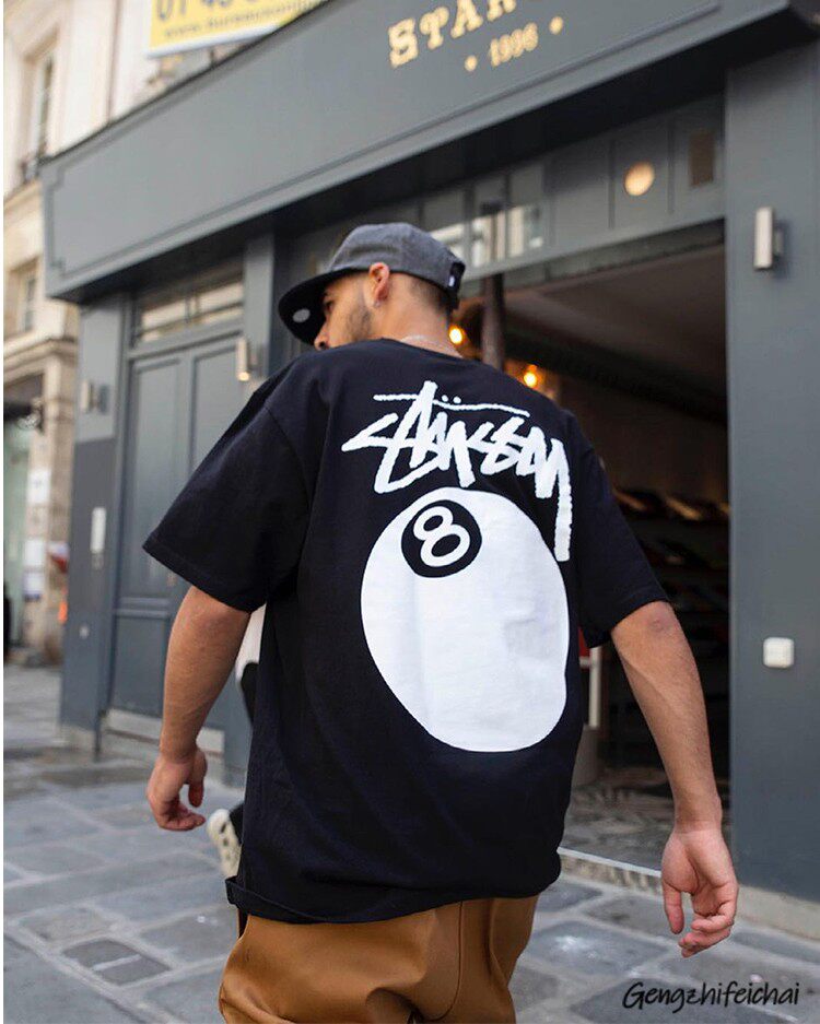 Stussy短袖嘻哈潮流经典8球图案
