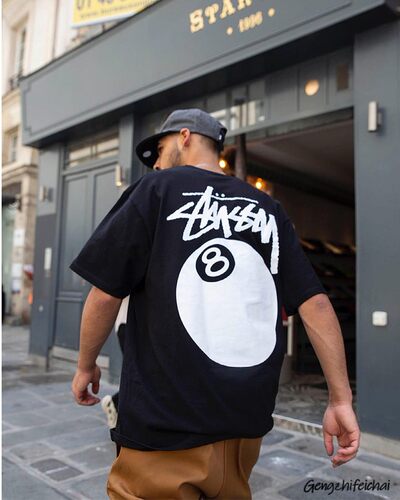 Stussy短袖嘻哈潮流经典8球图案