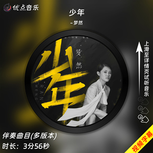 伴奏音乐mp3无和声带字幕MP4视频背景MV无损WAV 原版 少年 梦然