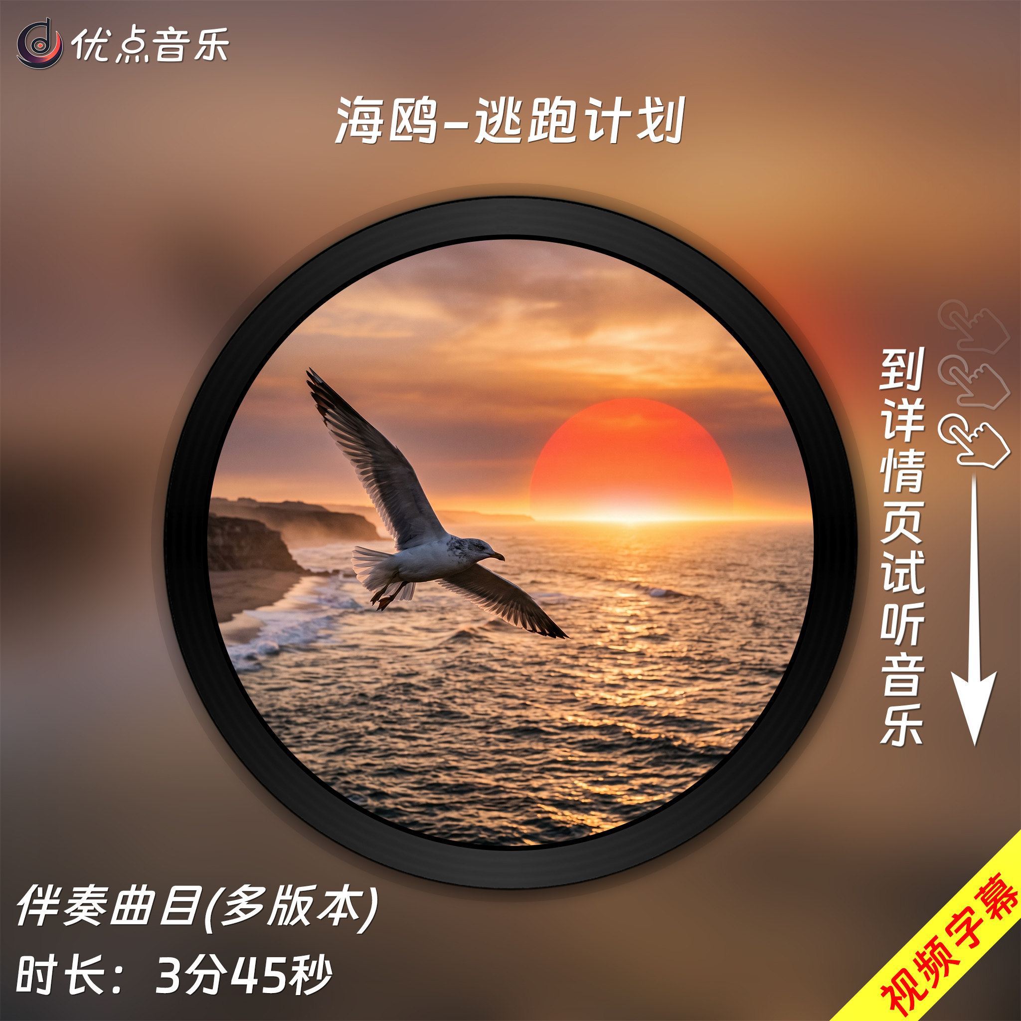海鸥-逃跑计划原版伴奏音乐