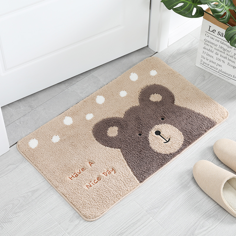 绣花工艺 舒适亲肤绒面 吸水防滑