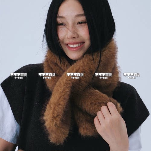 韩版软糯毛毛围脖时尚加厚保暖护颈围脖冬季氛围感毛领毛毛围巾