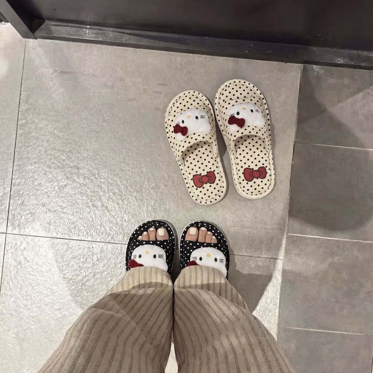 可爱亚麻拖鞋女春夏防滑平底家居卡通居家地板鞋