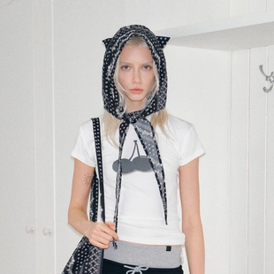 小众设计款 搞怪ins风个性 小恶魔酷飒包头帽碎花腰果时髦出片头巾