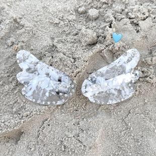 超仙设计感镶钻天使小翅膀发夹质感醋酸鸭嘴夹发饰轻奢夹子刘海夹