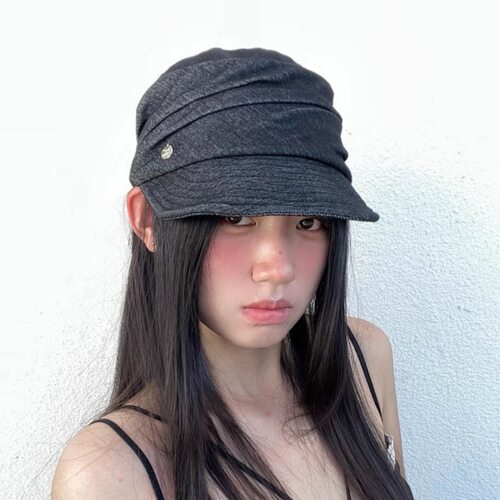 百搭复古早秋新款ins博主气质黑色马术帽女贝雷帽通勤帽子显脸小