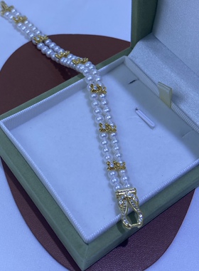 淡水Akoya珍珠手链女4-5mm小米珠轻奢设计感ins小众高级感手串