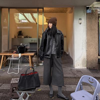 高级感慵懒风阔腿裤子