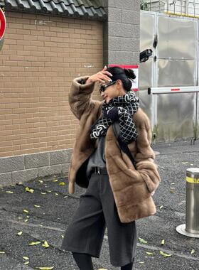 日系复古简约加厚百搭深灰色毛呢七分裤秋冬新款高腰直筒阔腿裤