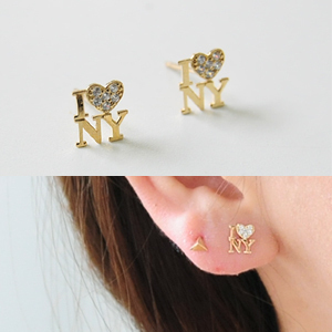 现货韩国东大门进口ILOENY耳钉10K金单个卖耳饰