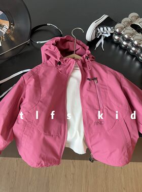 男女童春季潮牌拼接工装夹克