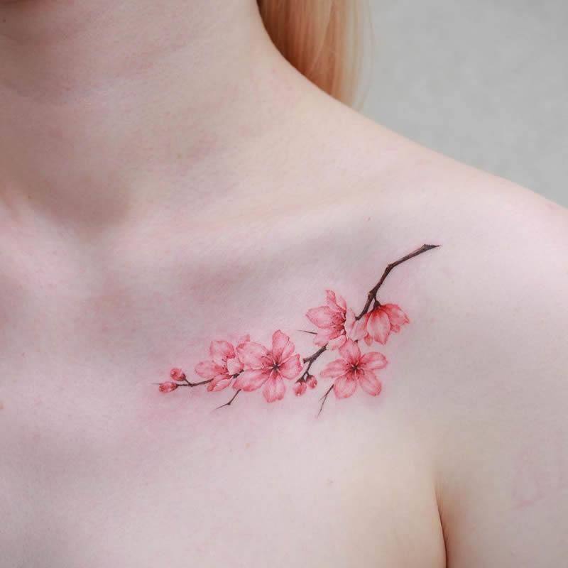 手绘清新桃花性感锁骨纹身贴防水女持久古风梅花樱花手臂遮疤贴纸,家居饰品,其他贴饰,淘宝优惠券,粉丝福利购,淘宝优惠卷
