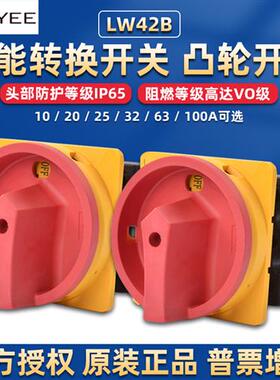 上海天逸万能转换开关LW42b25电器100 32A60安全通断凸轮旋转旋钮