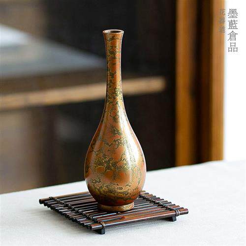 手工竹编竹制中式底座 茶席桌面插花花器器皿底托 花瓶花盘竹底座