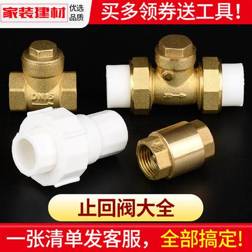 止水阀ppr阀门开关热熔铜止回阀止逆阀20 25 4分水暖管件水管配件