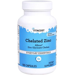 Chelated 大瓶裝 Vitacost Zinc甘氨酸鋅螯合物 美國 30mg180粒