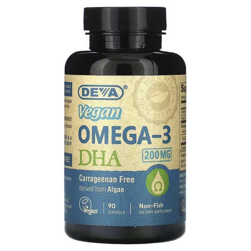 美国Deva海藻提取DHA大200mg90粒