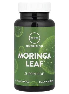 美国MRM Moringa Leaf 有机辣木叶粉延缓氧-化素食胶囊600mg60粒