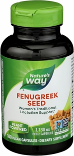 包邮 Fenugreek 美国Nature way Seed葫芦巴籽胶囊180粒下奶追奶