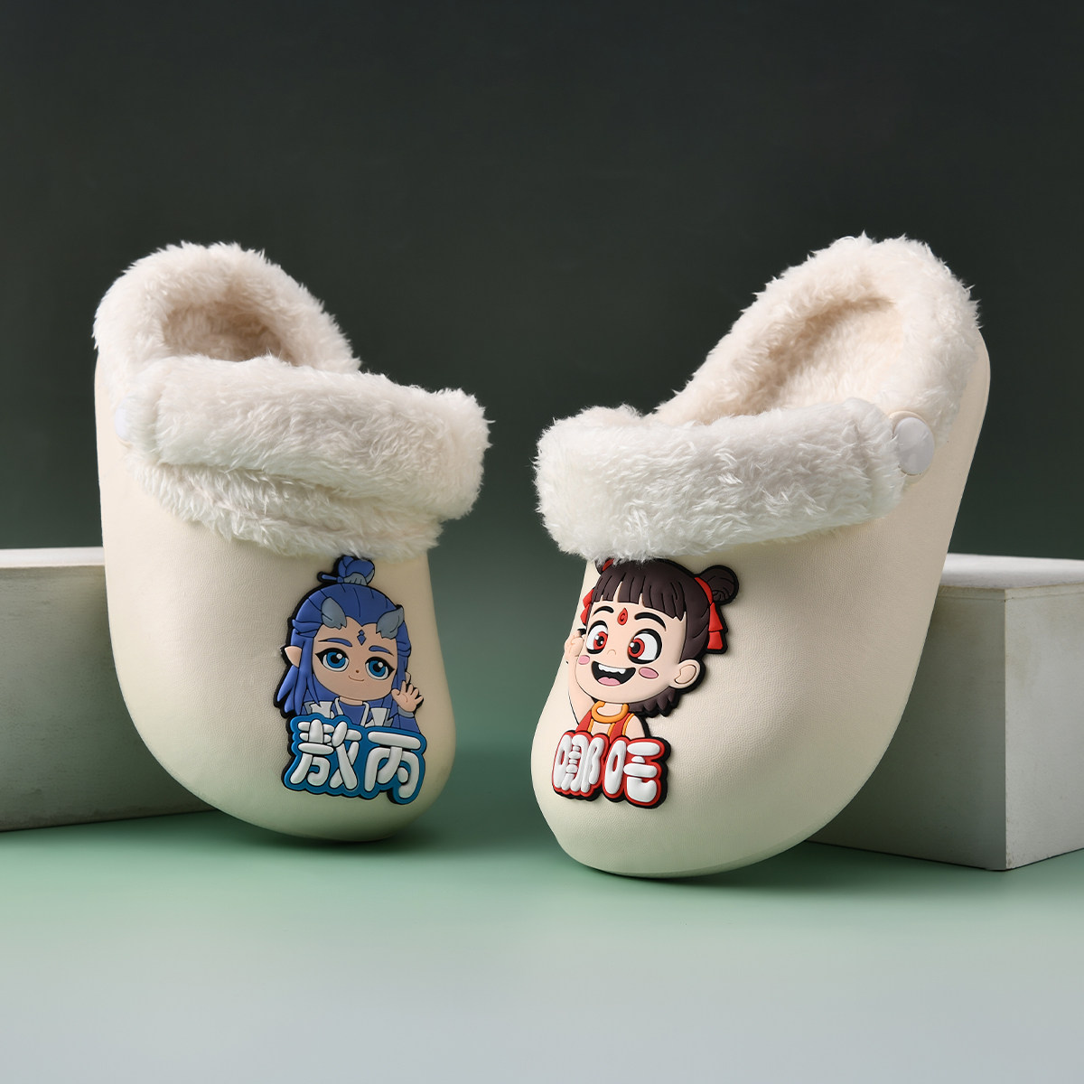 儿童棉拖鞋冬季新款加绒加厚男童室内家居保暖防滑软底卡通棉鞋