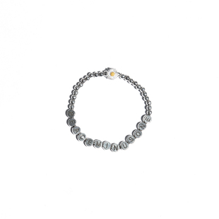 银 PMO BRACELET 字母手链 925 银珠 ALPHABET SILVER雏菊