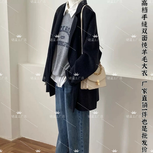 高级感双面羊绒大衣女款2025新款秋冬季加厚小个子羊毛呢西装外套