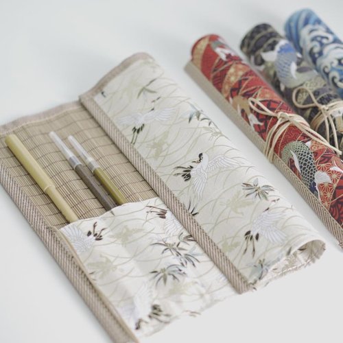 笔帘卷笔袋老竹色竹制毛笔笔帘袋毛笔收纳帘笔卷保护毛笔护具收纳