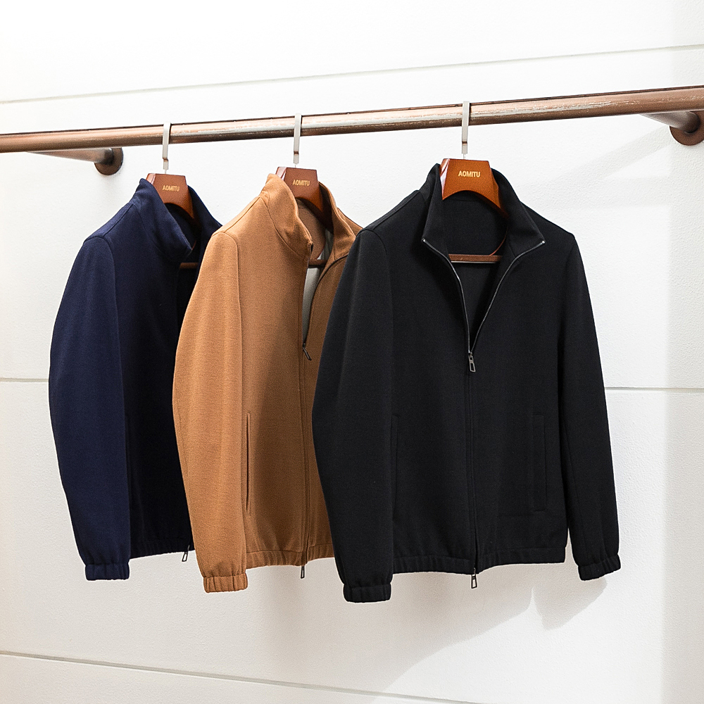 意奢L*P经典针织羊毛立领夹克