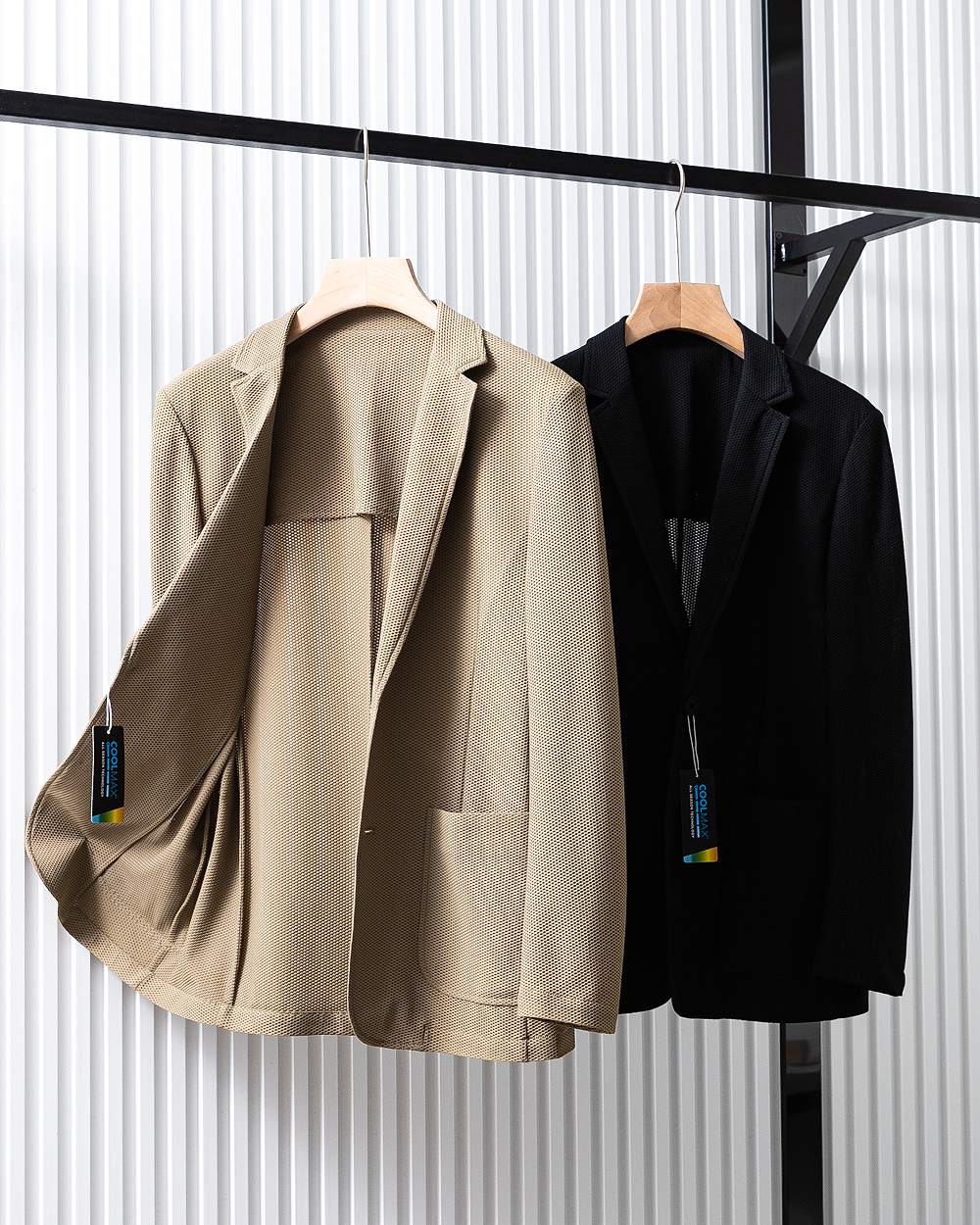 coolmax男士夏季薄料透气单西意式弹力修身西服夏