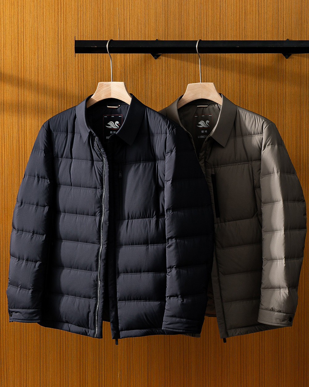 加拿大灰鹅绒!冬季轻薄款男士羽绒服保暖修身简约修身鹅绒服男