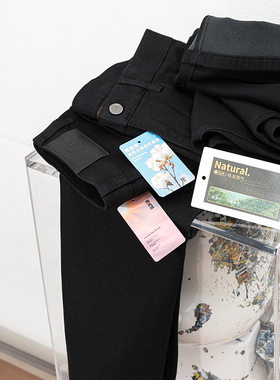 温暖加倍 不褪色牛仔 秋冬男加绒保暖黑色牛仔长裤修身直筒牛仔裤