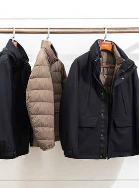 限量鼎奢 LP版89000 意产丝羊毛 冬季男士猎装鹅绒服三合一羽绒服