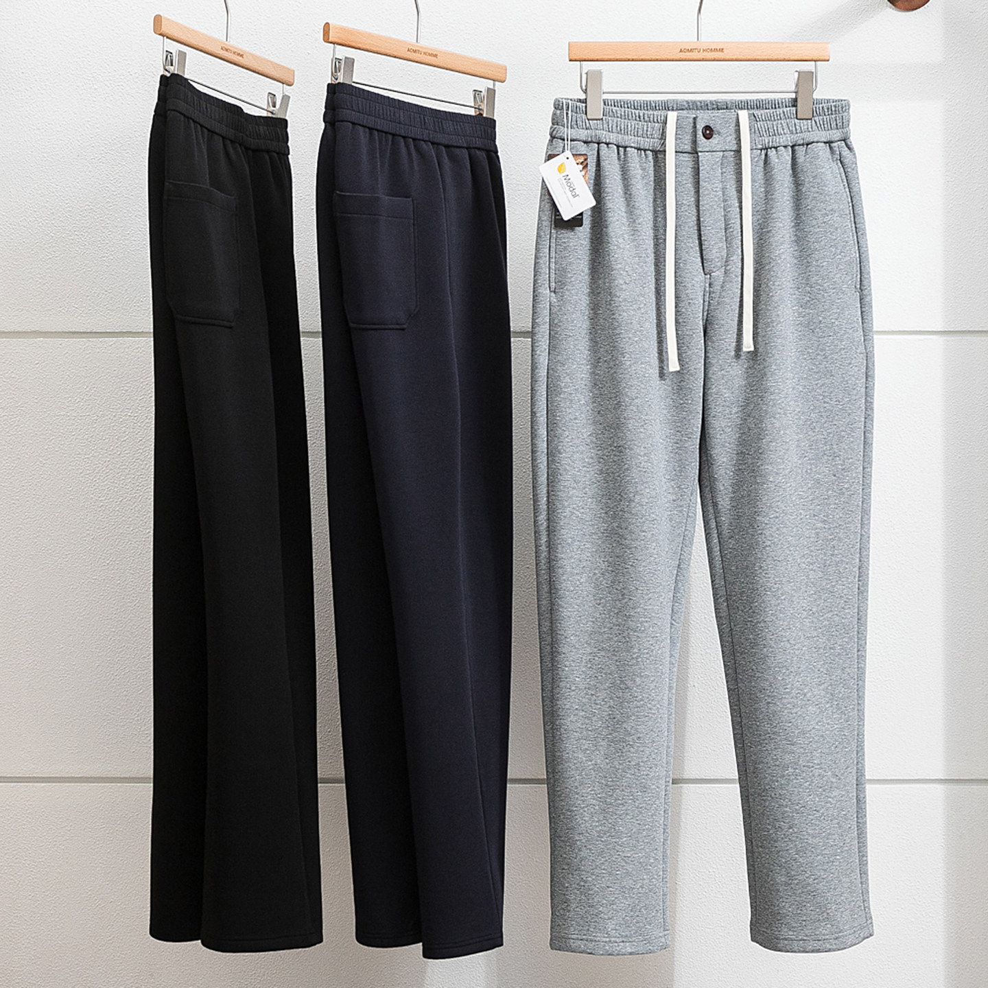 D版11000 极简松弛感 男士针织运动休闲卫裤莫代尔棉休闲卫裤男