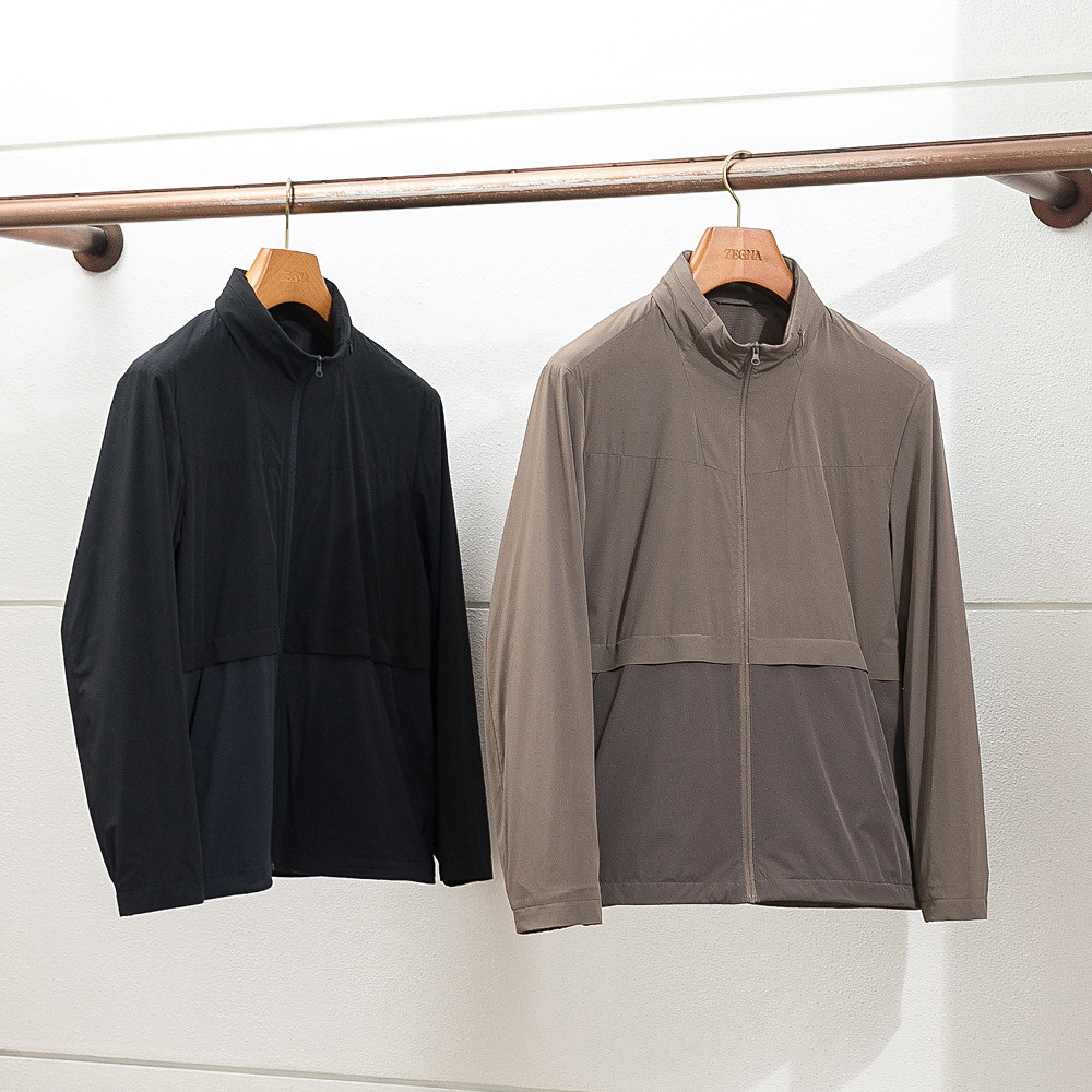 奢簰御用 泷定轻量尼龙男士春秋撞色立领夹克 商务休闲薄款外套男