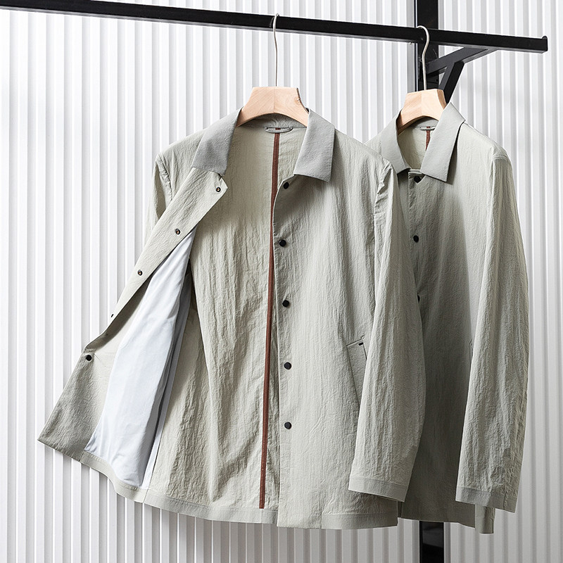 轻盈！利落有型！三防透气春秋薄料时尚商务休闲中长款风衣外套男