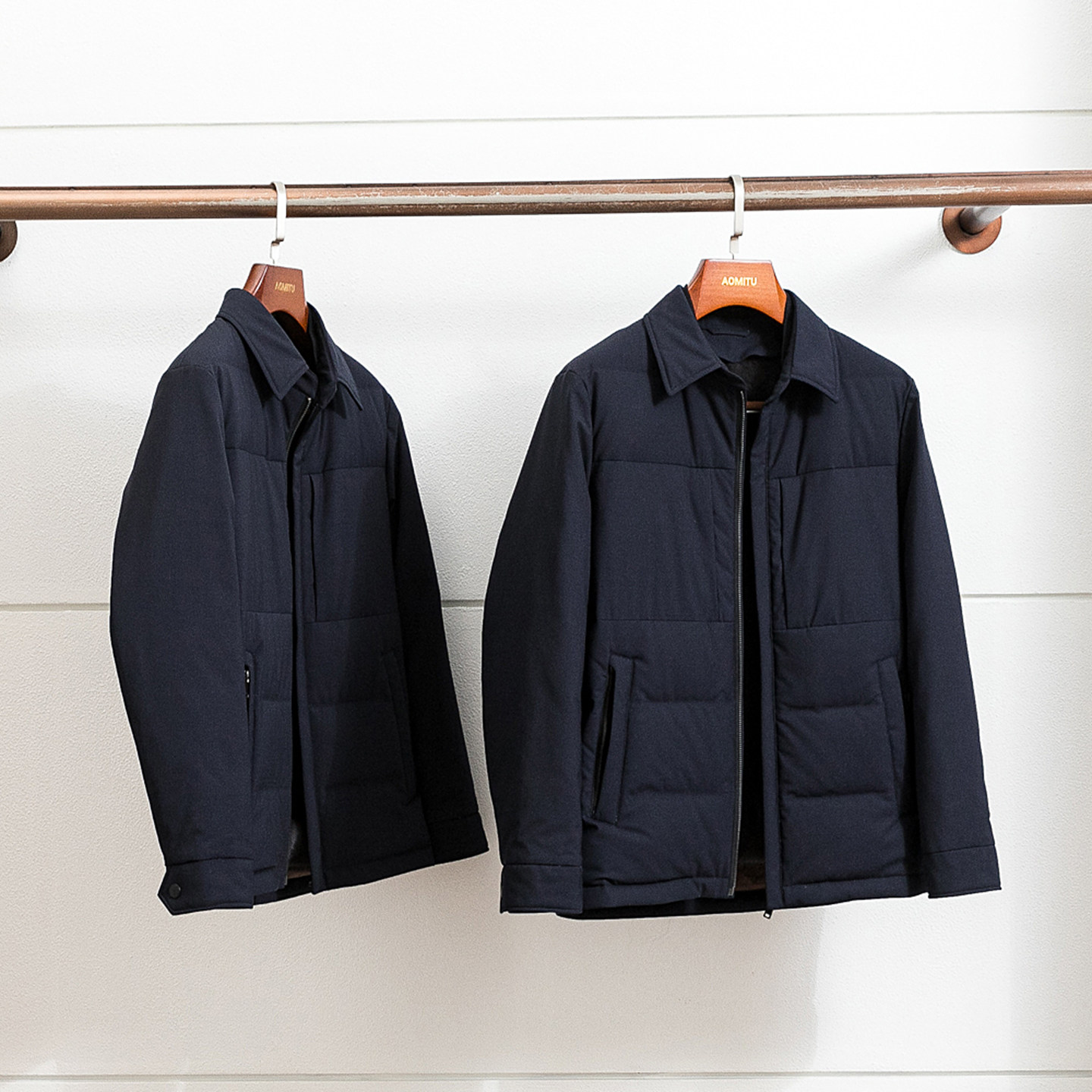 Aomitu丹麦灰貂+白鹅绒羊毛皮草