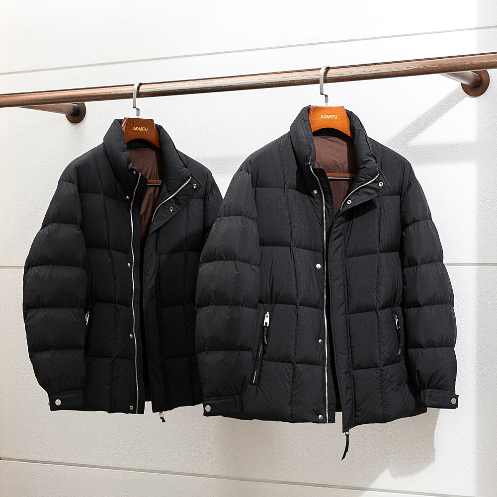 云端暖意冬季男士短款面包羽绒服