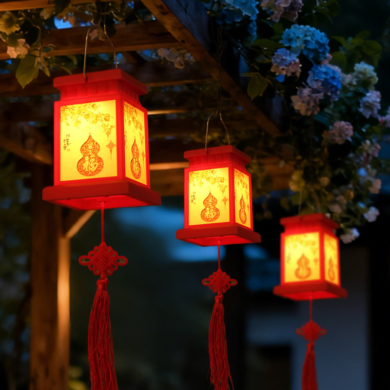 太阳能户外灯2026新款中式灯笼庭院造景布置花园氛围灯装饰挂树灯