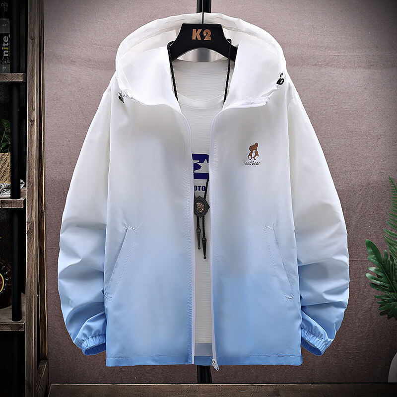 夏季夹克冰丝防晒衣男款轻薄透气钓鱼防晒服夏天青少年渐变色外套