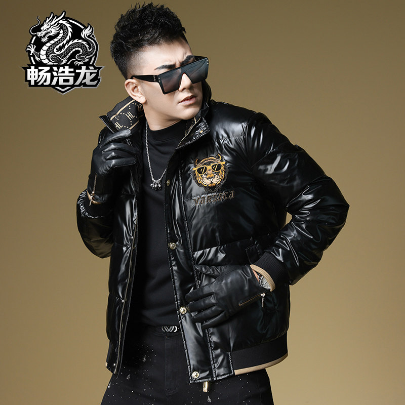 白鸭绒免洗羽绒服男冬季老虎头2026新款轻便短款休闲防风保暖外套