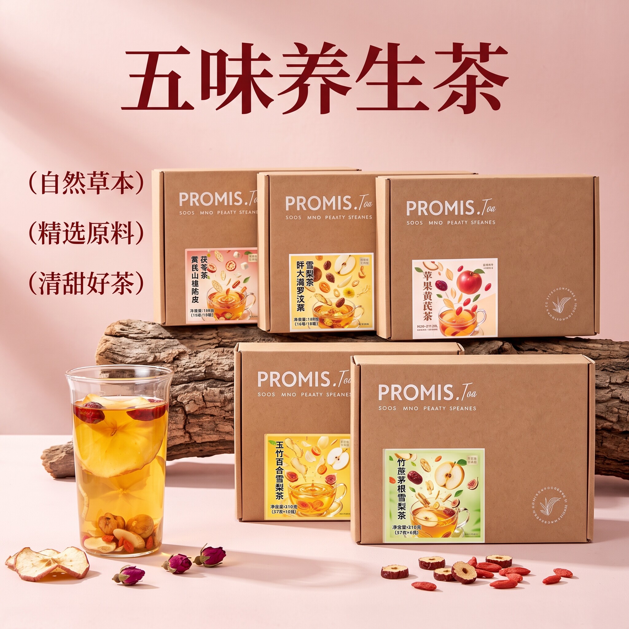 适合冬天喝的养生茶包胖大海罗汉果雪梨茶竹蔗茅根玉竹麦冬水冲泡