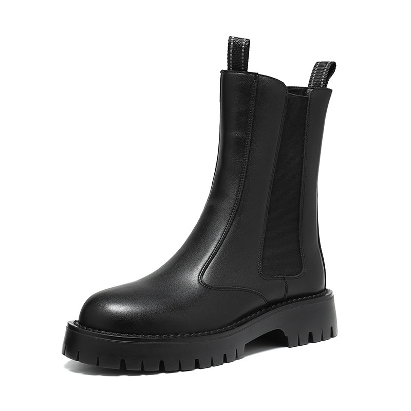 NEW MARTIN BOOTS MENS GENUINE LEATHER HIGH-TOP CHELSEA BOOTS BRITISH STYLE ZIPPER BOOTS BOOTS TIDE WINTER FLEECE