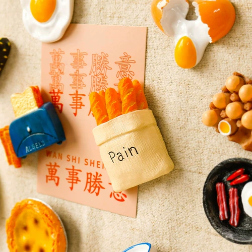 Трехмерный креативный магнитный реалистичный магнит на холодильник, сильный магнит, в 3d формате, хлеб