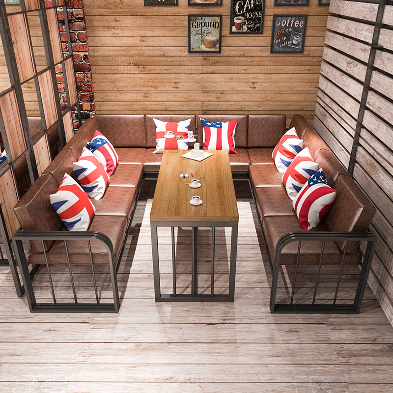 Vintage Iron LU cassette sofa Industry Western Restaurant music bar Café dining table and chair combinationin the Business/Office Furniture , Dining/Baking furniture , Deck  category - from Buy2taobao.com to provide professional Taobao agent buy service