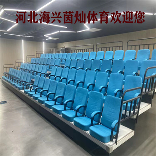 秦陌手动电动伸缩看台室内外场馆座椅体育馆中空吹塑看台座椅