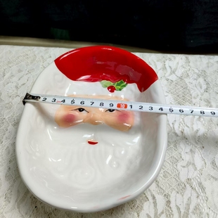 陶瓷盘 圣诞老人盘 微瑕介意勿拍 包邮 满20
