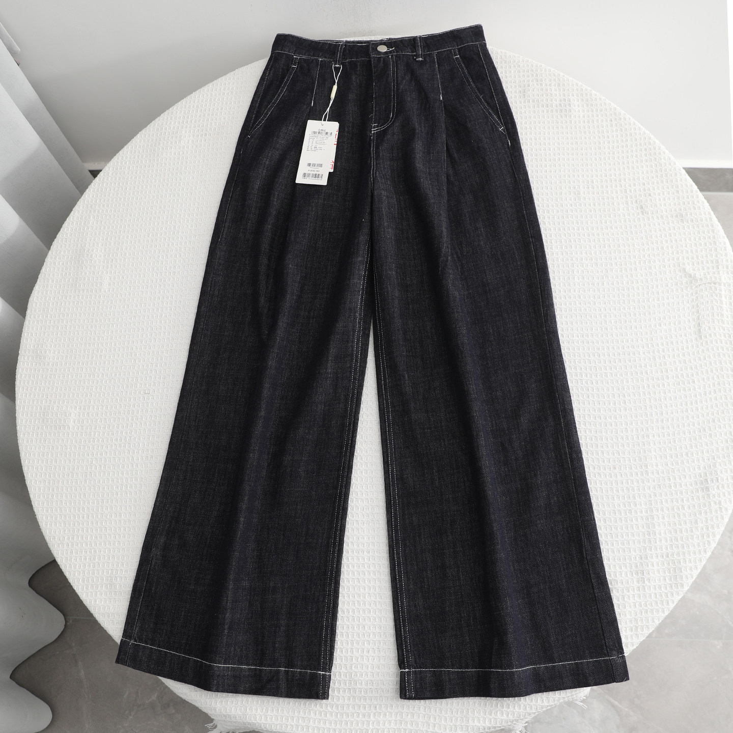 檬系~2026春季新款复古百搭高腰显瘦直筒阔腿牛仔裤女明线休闲裤,女装/女士精品,牛仔裤,淘宝优惠券,粉丝福利购,淘宝优惠卷