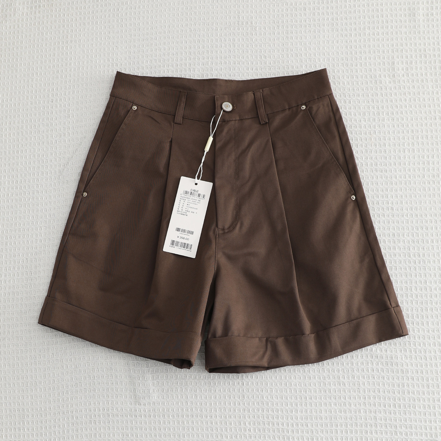 檬系~时尚气质高腰休闲显瘦短裤2026夏季新款学院风减龄卷边热裤